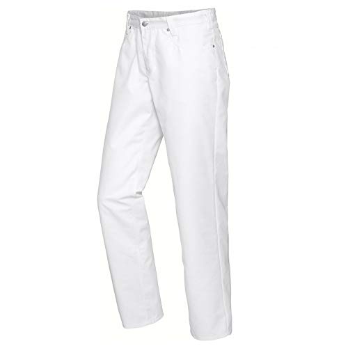 BP 1758-558-0021-2XLl Unisex-Hose, Jeans-Stil mit verstellbarem Gummizug hinten, 245,00 g/m² Stoffmischung, weiß, 2XLl von BP