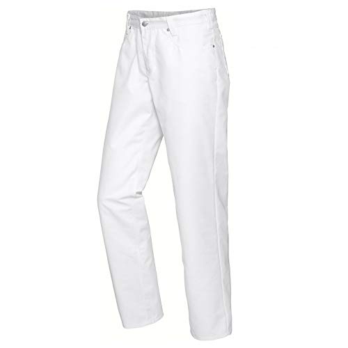 BP 1758-558-0021-3XLn Unisex-Hose, Jeans-Stil mit verstellbarem Gummizug hinten, 245,00 g/m² Stoffmischung, weiß, 3XLn von BP