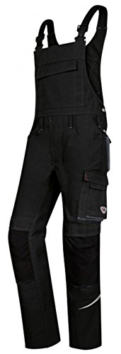 BP 1804-720-32-54s Latzhose, Stretch-Hosenträger mit Clipbefestigungen, 305,00 g/m² Verstärkte Baumwolle, schwarz, 54s von BP