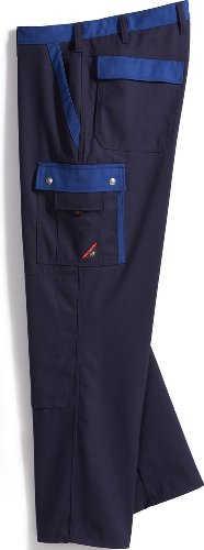 BP 1815-720-10-25 Arbeitshosen, Jeans-Stil mit Rückenpasse, 305,00 g/m² Verstärkte Baumwolle, Dunkelblau/Königsblau, 25 von BP