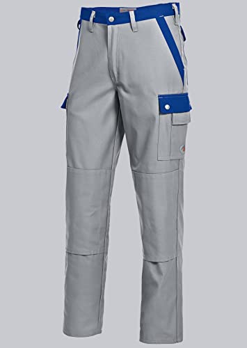 BP 1815-720-51-60 Arbeitshosen, Jeans-Stil mit Rückenpasse, 305,00 g/m² Verstärkte Baumwolle, Hellgrau/Königsblau, 60 von BP