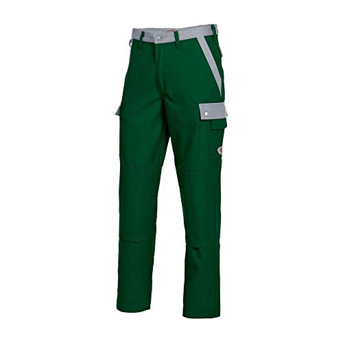 BP 1815-720-74-35/36s Verstärkte Baumwolle Arbeitshose Jeans-Stil mit Rückenpasse, Mittelgrün/Hellgrau, 35/36S Größe von BP