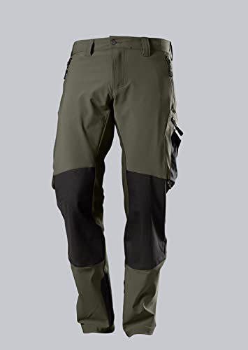 BP 1861-620-7332-46l Super-Stretch-Hose für Männer, Schlanke Silhouette mit höherer Taille am Rücken, 250,00 g/m² Stoffmischung mit Stretch, oliv/schwarz, 46l von BP