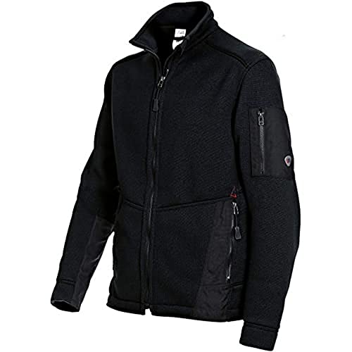 BP 1876-617-32-XL Gestrickte Fleece-Jacke Stehkragen, Frontreißverschluss, 100% Polyester, Schwarz, XL Größe von BP