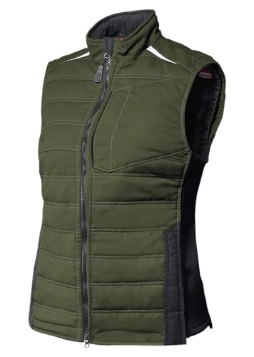 BP 1994-570-73-L Thermo-Weste für Frauen, Schlanke Silhouette, gepolstert mit gestepptem Thermofutter, 250,00 g/m² Stoffmischung mit Stretch, oliv, L von BP