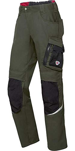 BP 1998-570-7332 Arbeitshose mit Kniepolstertaschen - Schlanke Silhouette - Elastischer Rückengurt - 65% Polyester, 35% Cotton - Kurze Passform - Größe: 50n - Farbe: oliv/schwarz von BP