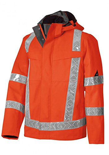 BP 2030-880-85-XS Wetterschutzweste, Stehkragen und abnehmbare Kapuze, 205,00 g/m² 100% Polyester, Warnorange, XS von BP