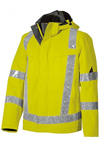 BP 2030-880-86-2XL Wetterschutzweste, Stehkragen und abnehmbare Kapuze, 205,00 g/m² 100% Polyester, Warngelb, 2XL von BP