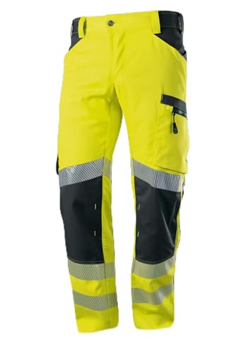 BP 2040-844-6656 Arbeitshose für Herren, 79.5% Polyester/16.5% Baumwolle/4% Elastolefin, Warngelb/Anthrazit, 3D Schnitt - ergonomische Passform, Größe 44n von BP