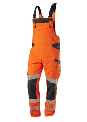 BP 2041-844-6556 Latzhose für Herren, 79.5% Polyester/16.5% Baumwolle/4% Elastolefin, Warnorange/Anthrazit, Modern fit, Größe 44/46n von BP