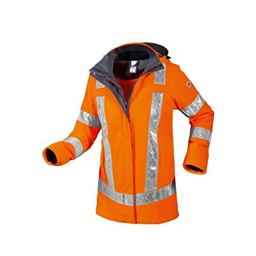 BP 2127-880-85-S Damen-Wetterschutzjacke, Stehkragen, abnehmbare Kapuze, 205,00 g/m² 100% Polyester, Warnorange, S von BP