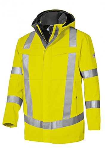 BP 2230-881-86-3XL Wetterfeste Jacke, Stehkragen, abnehmbare Kapuze , 350,00 g/m² , Warngelb, 3XL von BP