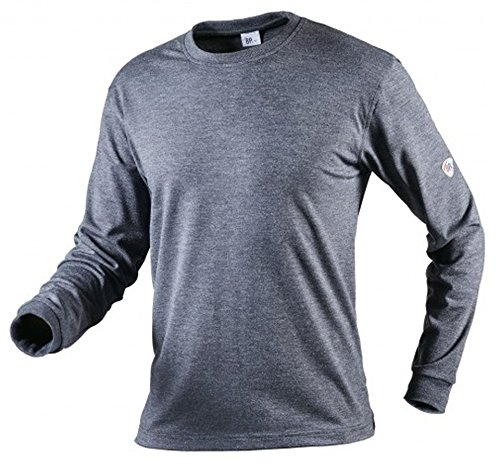 BP 2420-871-54-M Langärmeliges Unisex-T-Shirt, 1/1 Ärmel, Rundhalsausschnitt und Strickbund, 70 cm, 200,00 g/m², blau-grau ,M von BP