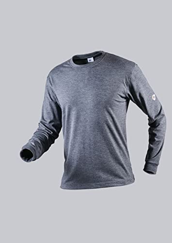 BP 2421-871-54-2XL Langärmeliges Unisex-T-Shirt, 1/1 Ärmel, Rundhalsausschnitt und Strickbund, 72, 200,00 g/m², blau-grau, 2XL von BP