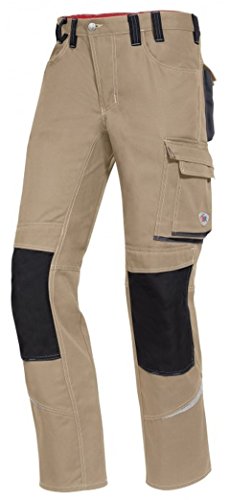 BP Comfort Plus 1803-720-40 Arbeitshose - Gummizug im Rücken - Bundfalten - Normale Passform - Größe: 48l - Farbe: sahara/anthrazit von BP