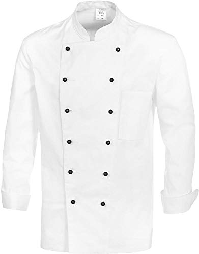 BP Gourmet 1500-130-21 Kochjacke (Kugelknöpfe nicht inbegriffen) - Langarm - Normale Passform - Größe: 48 - Farbe: weiß von BP