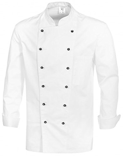 BP Gourmet 1500-130-21 Kochjacke (Kugelknöpfe nicht inbegriffen) - Langarm - Schlanke Passform - Größe: 90 - Farbe: weiß von BP