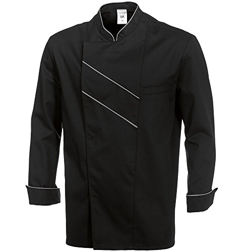 BP Gourmet 1538-400-3251 Kochjacke - Langarm - Mit Lüftungsschlitzen - Normale Passform - Größe: 50 - Farbe: schwarz/hellgrau BP Gourmet 1538-400-3251 Kochjacke - Langarm - Mit Lüftungsschlitzen - Normale Passform - Größe: 50 - Farbe: schwarz/hellgrau von BP