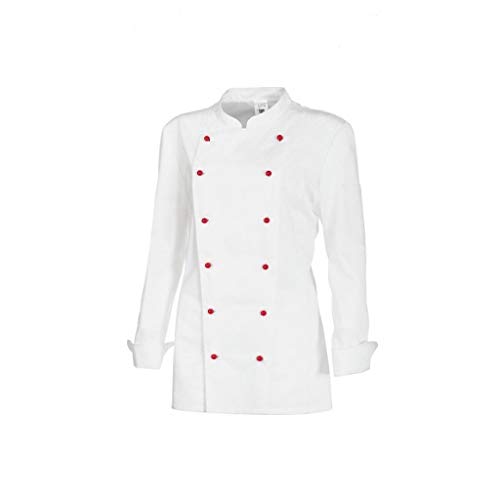 BP Gourmet 1542-400-21 Kochjacke für Damen - Langärmelig - 65% Polyester, 35% Baumwolle - Normale Passform - Größe: 54 - Farbe: weiß von BP