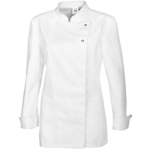 BP Gourmet 1544-400-21 Kochjacke für Damen - Langärmelig - 65% Polyester, 35% Baumwolle - Standard Passform - Größe: 2XL - Farbe: weiß von BP