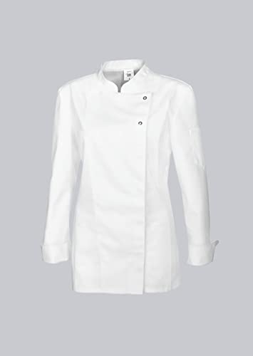 BP Gourmet 1544-400-21 Kochjacke für Damen - Langärmelig - 65% Polyester, 35% Baumwolle - Standard Passform - Größe: XL - Farbe: weiß von BP
