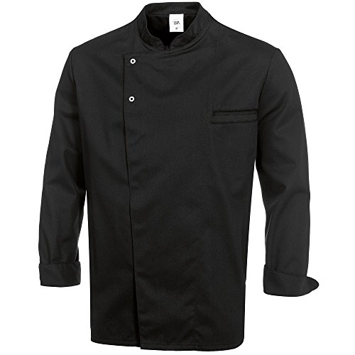 BP Gourmet 1547-400-32 Kochjacke - Langarm - 65% Polyester, 35% Baumwolle - Druckknöpfe aus Edelstahl - Normale Passform - Größe: XL - Farbe: schwarz von BP