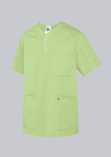 BP Med Tunics 1741-853-78 Schlupfkasack für Sie & Ihn - 1/2 Ärmel - Diskreter V-Ausschnitt - 50% Polyester, 50% Lyocell - Standard Passform - Größe: L - Farbe: hellgrün von BP