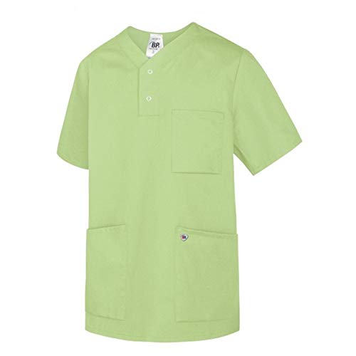 BP Med Tunics 1741-853-78 Schlupfkasack für Sie & Ihn - 1/2 Ärmel - Diskreter V-Ausschnitt - 50% Polyester, 50% Lyocell - Standard Passform - Größe: S - Farbe: hellgrün von BP