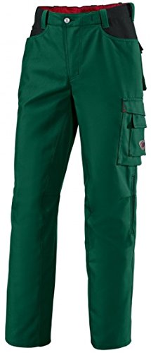 BP Workwear 1788-555-74 Arbeitshose - Gummizug im Rücken - Bundfalten - Normale Passform - Größe: 62n - Farbe: mittelgrün/schwarz von BP