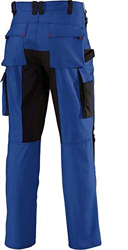 BP Workwear 1789-555-13 Arbeitshose - Gummizug im Rücken - Bundfalten - Normale Passform - Größe: 52n - Farbe: königsblau/schwarz von BP