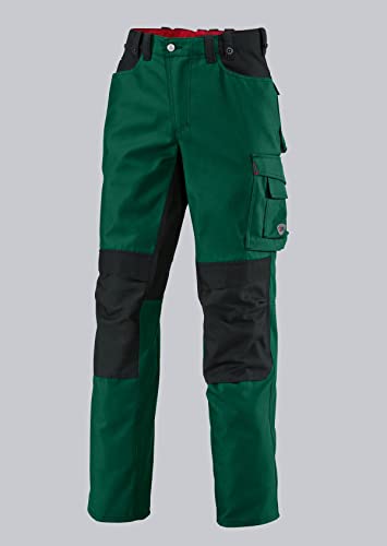 BP Workwear 1789-555-74 Arbeitshose - Gummizug im Rücken - Bundfalten - Normale Passform - Größe: 54l - Farbe: mittelgrün/schwarz von BP
