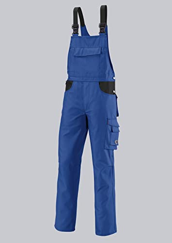 BP Workwear 1790-555-13 Latzhose - Stretch-Hosenträger mit Kunststoff-Clip-Verschlüssen - verstellbarer Bund - 65% Polyester, 35% Baumwolle - Normale Passform - Größe: 56n - Farbe: königsblau/schwarz von BP