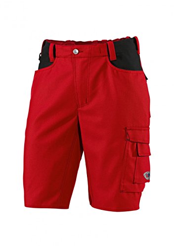 BP Workwear 1792-555-81 Shorts - Elastischer Rückenteil - Ergonomischer Schnitt - 65% Polyester, 35% Baumwolle - Normale Passform - Größe: 54n - Farbe: rot/schwarz von BP