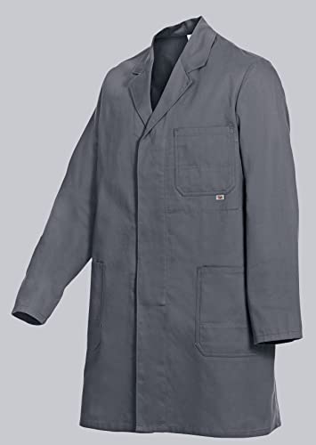 BP Workwear Basic 1310-150-53 Arbeitsmantel - Verdeckte Knopfleiste - Reine Baumwolle - Normale Passform - Größe: 64/66 - Farbe: dunkelgrau von BP