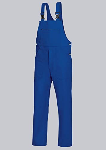 BP Workwear Basic 1413-060-13 Latzhose - Verstellbarer Bund - Kunststoff-Clip-Verschlüsse - Reine Baumwolle - Normale Passform - Größe: 44 - Farbe: königsblau von BP