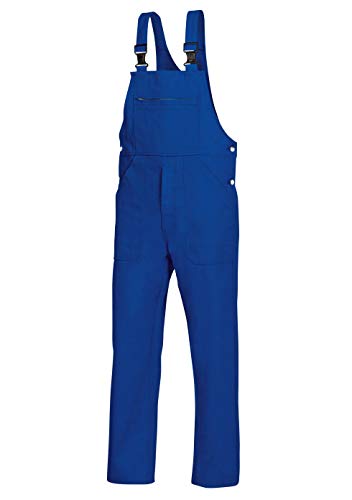 BP Workwear Basic 1413-060-13 Latzhose - Verstellbarer Bund - Kunststoff-Clip-Verschlüsse - Reine Baumwolle - Normale Passform - Größe: 56 - Farbe: königsblau von BP