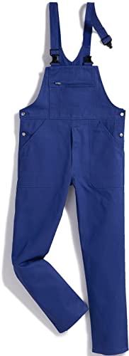 BP Workwear Basic 1413-060-13 Latzhose - Verstellbarer Bund - Kunststoff-Clip-Verschlüsse - Reine Baumwolle - Schlanke Passform - Größe: 106 - Farbe: königsblau von BP