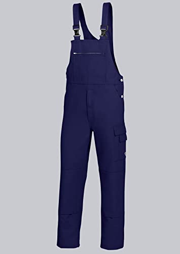BP Workwear Basic 1482-060-10 Latzhose - Stoffhosenträger mit Gummieinsatz - Taschen für Knieschoner - Reine Baumwolle - Schlanke Passform - Größe: 102 - Farbe: dunkelblau von BP