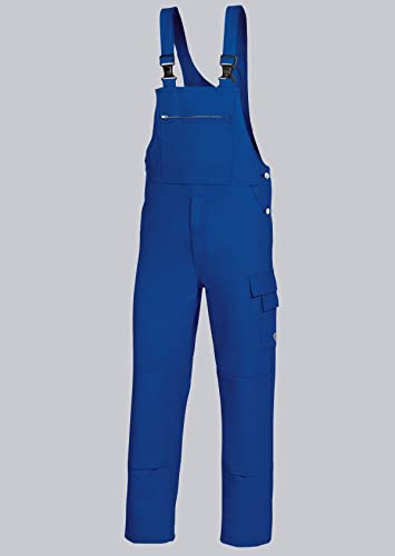 BP Workwear Basic 1482-060-13 Latzhose - Stoffhosenträger mit Gummieinsatz - Taschen für Knieschoner - Reine Baumwolle - Normale Passform - Größe: 60 - Farbe: königsblau von BP
