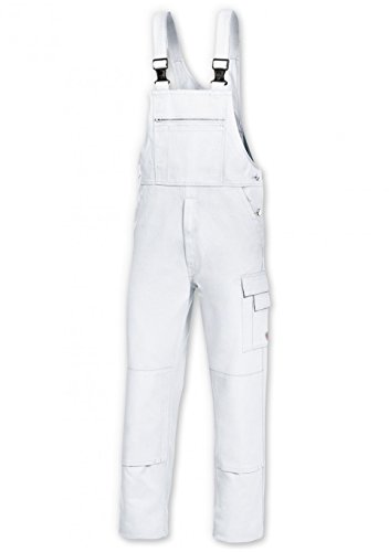 BP Workwear Basic 1482-060-21 Latzhose - Stoffhosenträger mit Gummieinsatz - Taschen für Knieschoner - Reine Baumwolle - Stämmige Passform - Größe: 25 - Farbe: weiß von BP