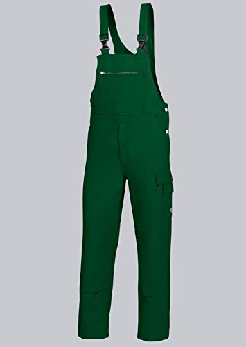 BP Workwear Basic 1482-060-74 Latzhose - Stoffhosenträger mit Gummieinsatz - Taschen für Knieschoner - Reine Baumwolle - Normale Passform - Größe: 56 - Farbe: mittelgrün von BP