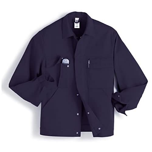 BP Workwear Basic 1485-060-10 Arbeitsjacke - Verdeckte Druckknopfleiste - Reine Baumwolle - Normale Passform - Größe: 98/102 - Farbe: dunkelblau von BP