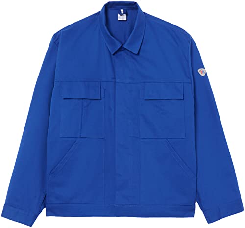 BP Workwear Basic 1485-060-13 Arbeitsjacke - Verdeckte Druckknopfleiste - Reine Baumwolle - Normale Passform - Größe: 48/50 - Farbe: königsblau von BP