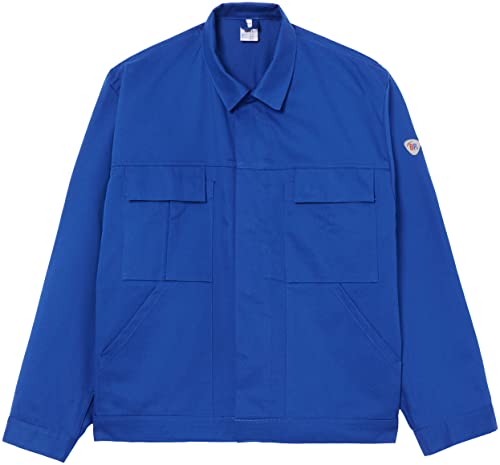 BP Workwear Basic 1485-060-13 Arbeitsjacke - Verdeckte Druckknopfleiste - Reine Baumwolle - Normale Passform - Größe: 52/54 - Farbe: königsblau von BP