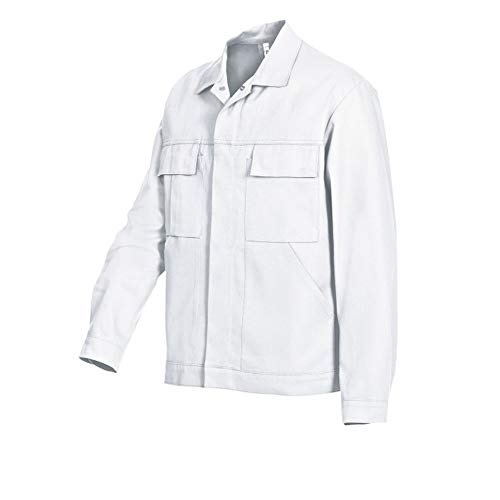 BP Workwear Basic 1485-060-21 Arbeitsjacke - Verdeckte Druckknopfleiste - Reine Baumwolle - Normale Passform - Größe: 28/29 - Farbe: weiß von BP