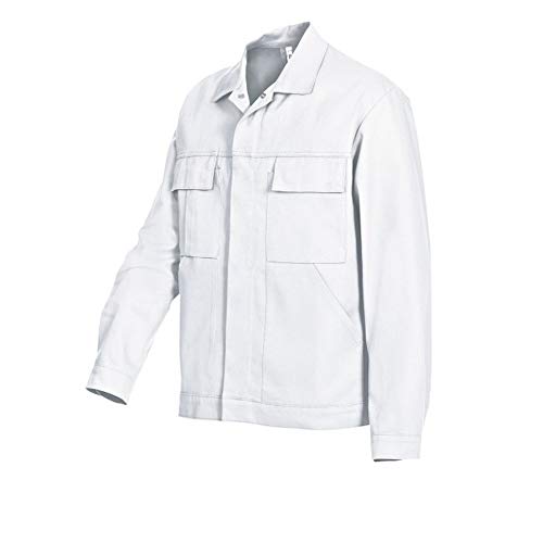 BP Workwear Basic 1485-060-21 Arbeitsjacke - Verdeckte Druckknopfleiste - Reine Baumwolle - Normale Passform - Größe: 60/62 - Farbe: weiß von BP