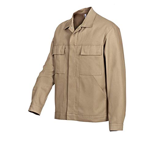 BP Workwear Basic 1485-060-44 Arbeitsjacke - Verdeckte Druckknopfleiste - Reine Baumwolle - Normale Passform - Größe: 60/62 - Farbe: sand von BP