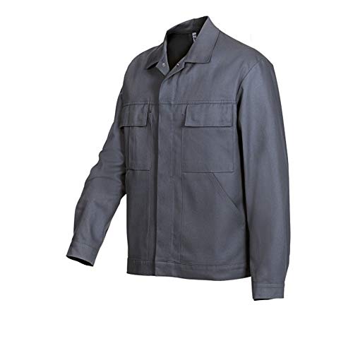 BP Workwear Basic 1485-060-53 Arbeitsjacke - Verdeckte Druckknopfleiste - Reine Baumwolle - Normale Passform - Größe: 48/50 - Farbe: dunkelgrau von BP