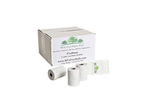 Pax A80 Kreditkartenrollen, BPA-frei, 57 x 45 mm, 50 Rollen pro Box Ohne PHENOL (1) von BPA Free Paper Rolls
