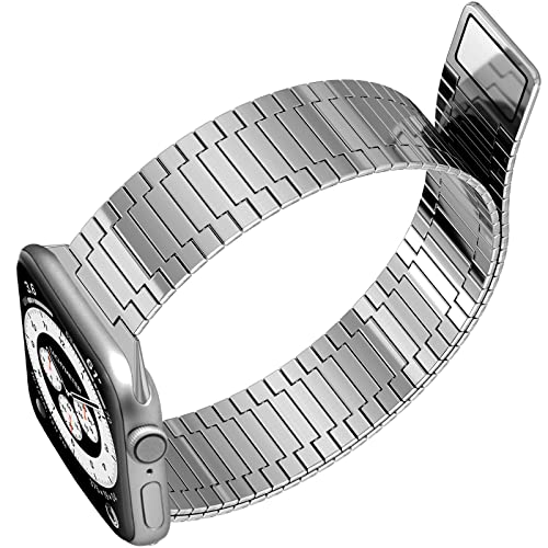 BPAZVUH Kompatibel mit Apple Watch Armband 49 mm, 45 mm, 44 mm, 42 mm, 41 mm, 40 mm, 38 mm, stufenlos verstellbar, Edelstahl, magnetisch, Business- und Sportarmband für iWatch Serie 9, 8, 7, 6, 5, 4, von BPAZVUH
